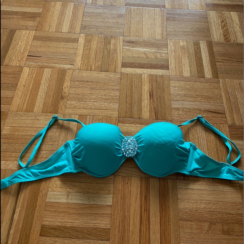 Push Up Bathing Suit Top Turquoise Blue